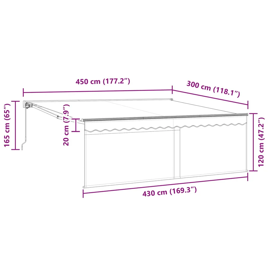 Auvent Rétractable Anthracite 450 × 300 cm - 13