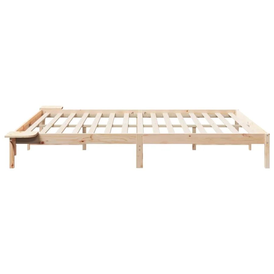 Cadre de lit avec tables de chevet Naturel 200 x 210 cm - 6