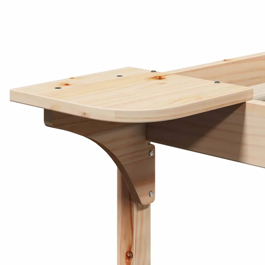 Cadre de lit avec tables de chevet Naturel 200 x 210 cm - 9