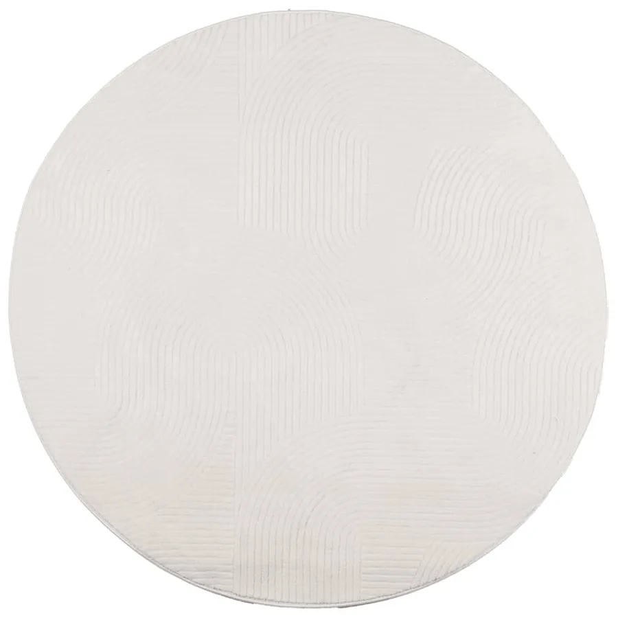 Tapis IZA poils courts style scandinave crème Ø 80 cm - 2