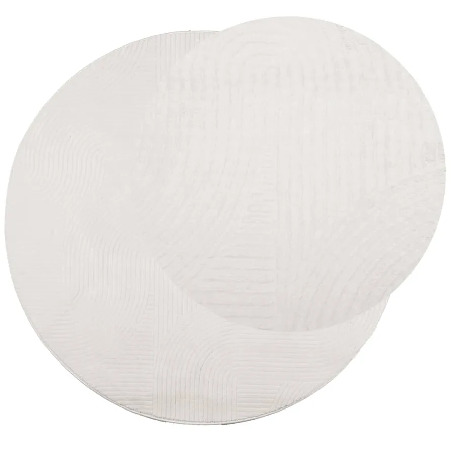 Tapis IZA poils courts style scandinave crème Ø 80 cm - 3
