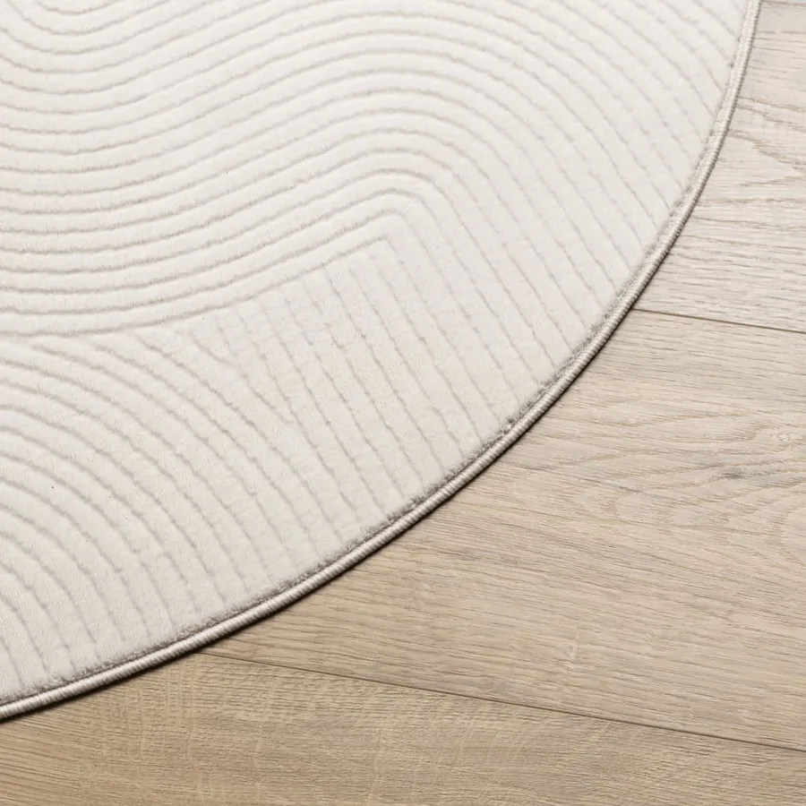 Tapis IZA poils courts style scandinave crème Ø 80 cm - 4