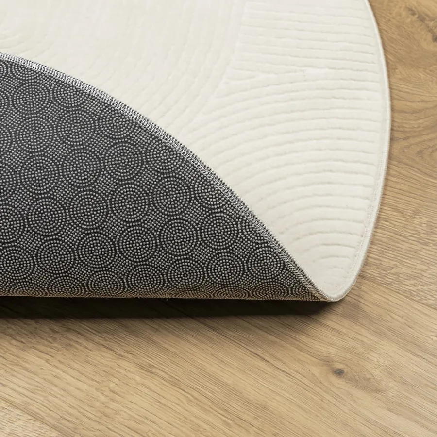 Tapis IZA poils courts style scandinave crème Ø 80 cm - 5