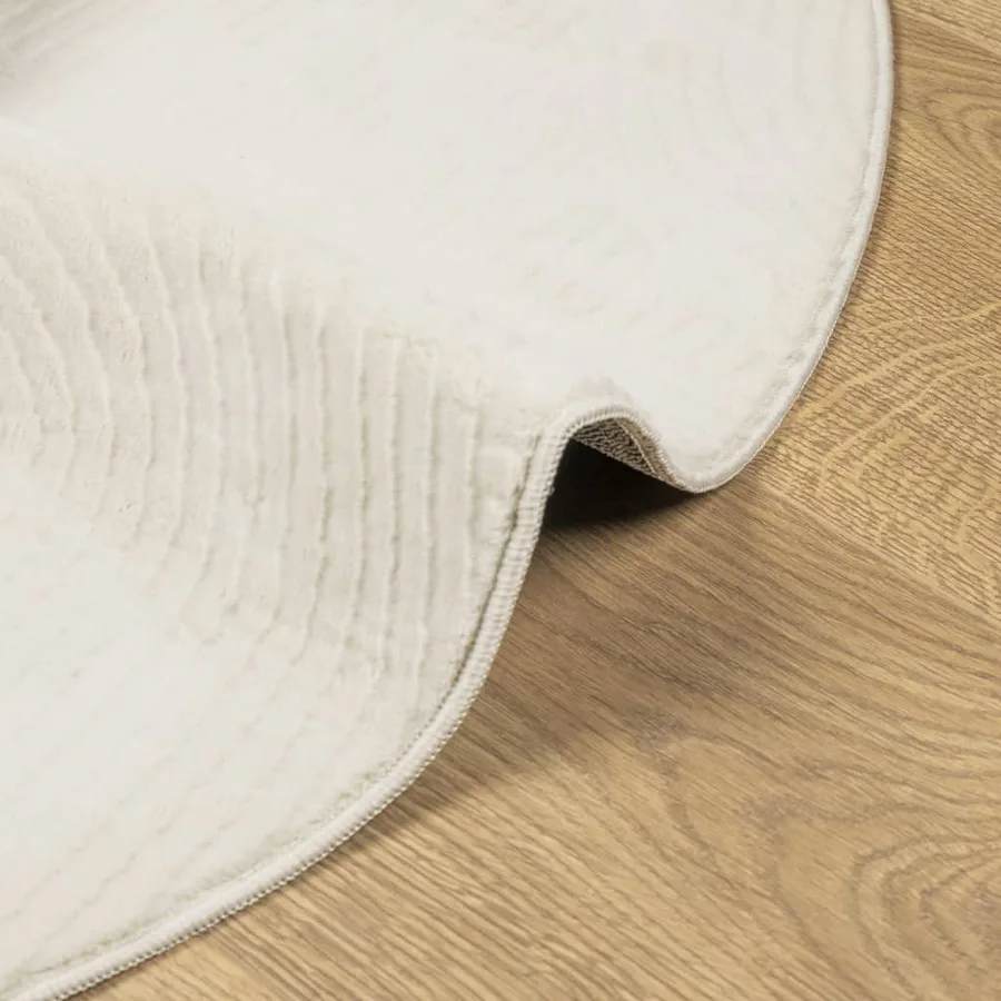Tapis IZA poils courts style scandinave crème Ø 80 cm - 6
