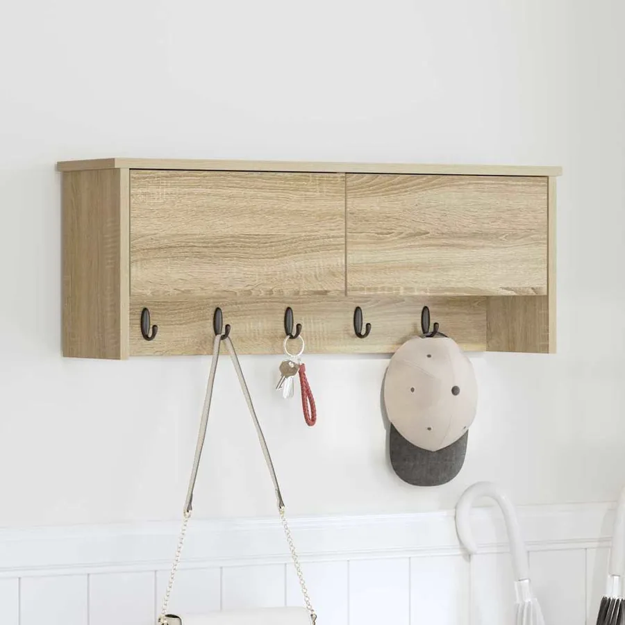 Porte-manteau mural avec étagère Chêne Sonoma 80 x 20 x 30 cm