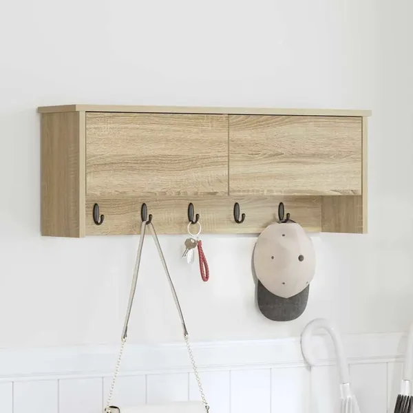 Porte-manteau mural avec étagère Chêne Sonoma 80 x 20 x 30 cm