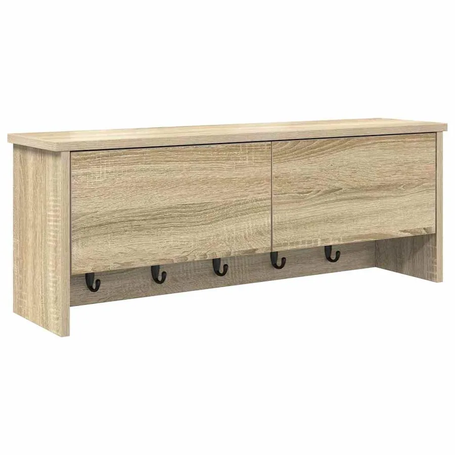 Porte-manteau mural avec étagère Chêne Sonoma 80 x 20 x 30 cm - 2