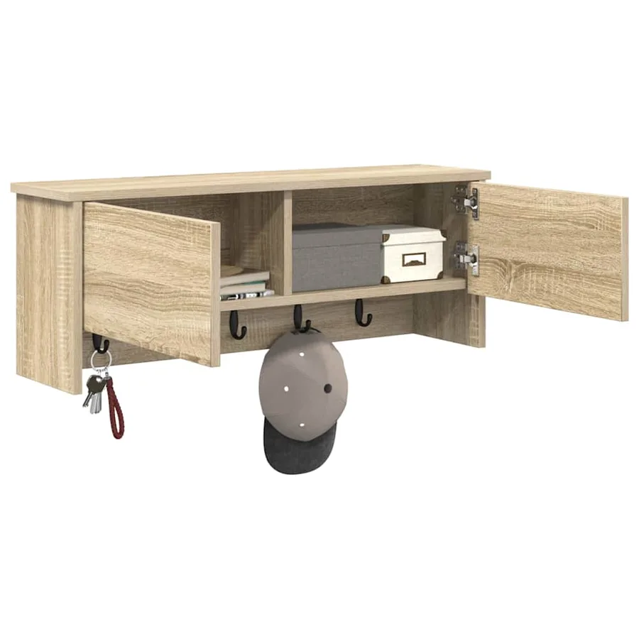 Porte-manteau mural avec étagère Chêne Sonoma 80 x 20 x 30 cm - 3