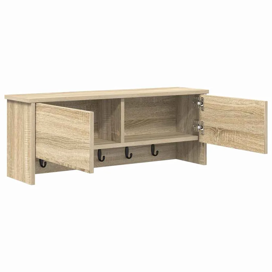 Porte-manteau mural avec étagère Chêne Sonoma 80 x 20 x 30 cm - 5