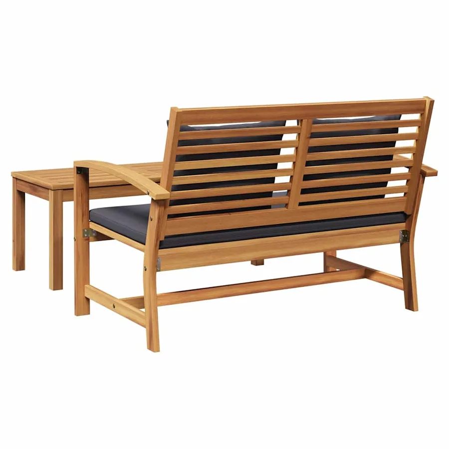 banc Brun et gris foncé 110 x 66 x 76 cm Bois de teck massif - 7