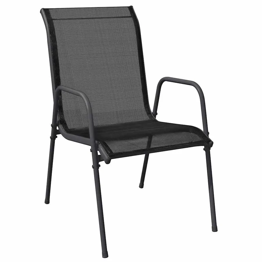 Ensemble de salle à manger pour jardin 7 pcs Noir - 6