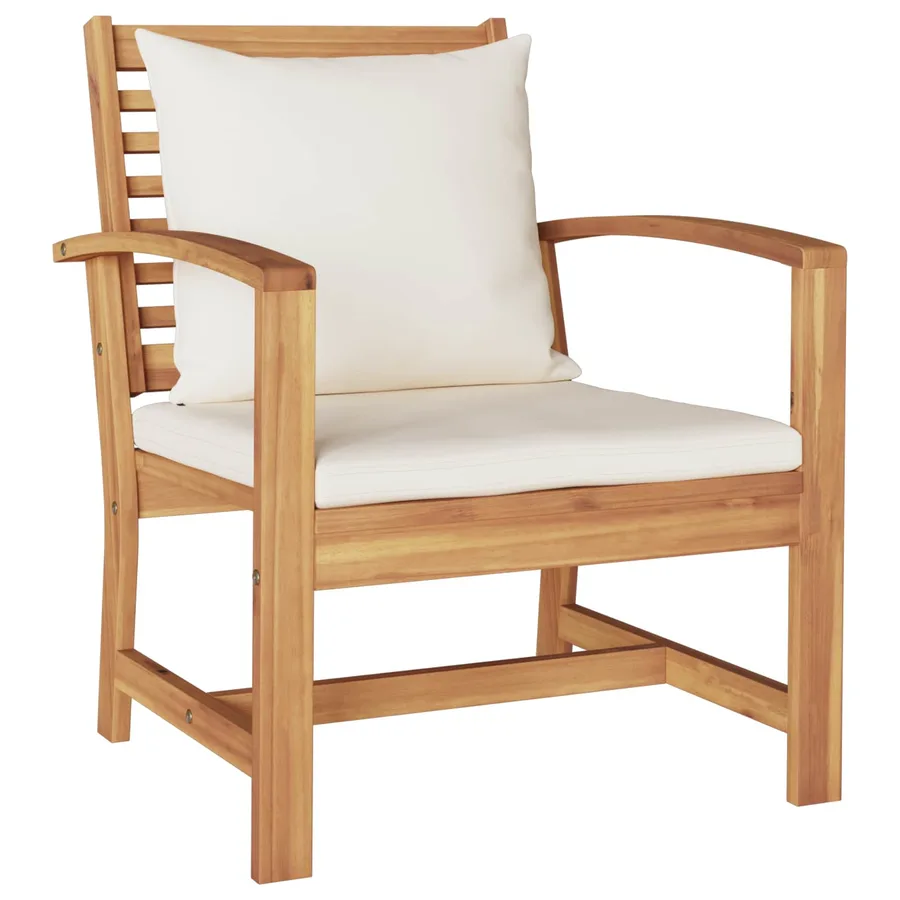 Ensemble de canapé de jardin 5 pcs Naturel Bois de teck massif - 7