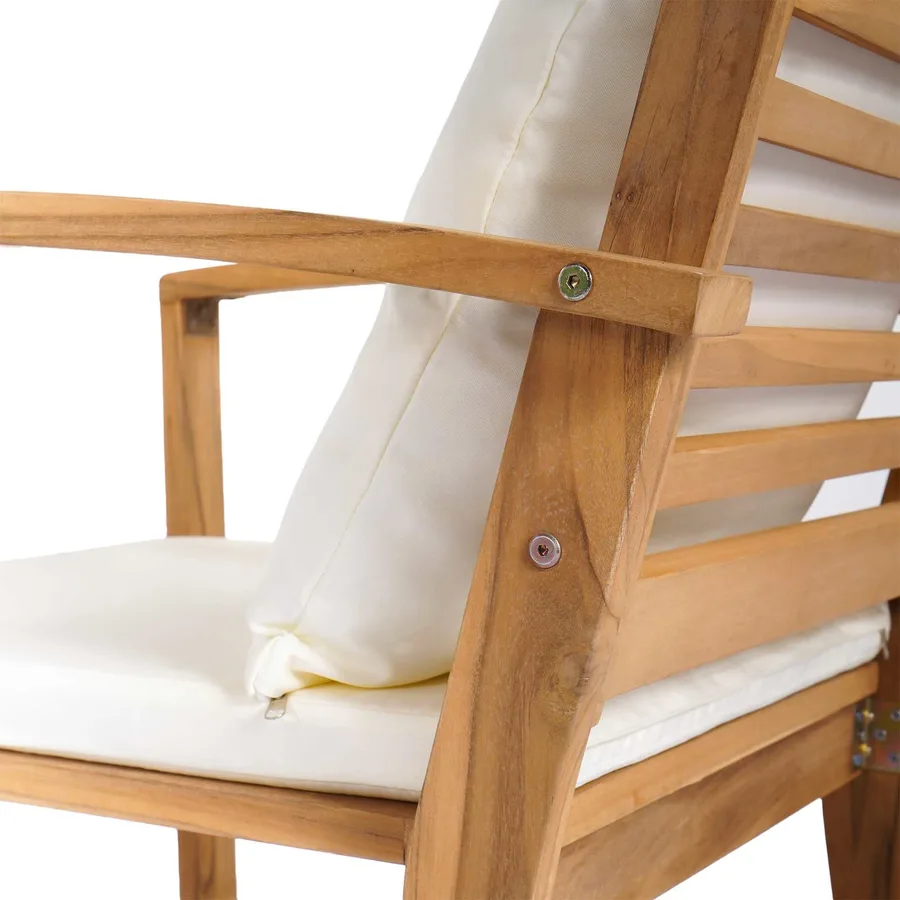 Ensemble de canapé de jardin 5 pcs Naturel Bois de teck massif - 8
