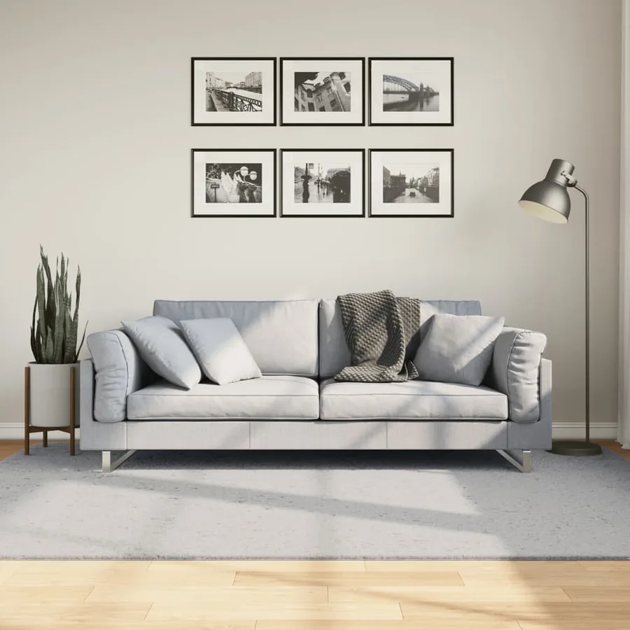 Tapis HUARTE à poils courts doux et lavable gris 160x230 cm