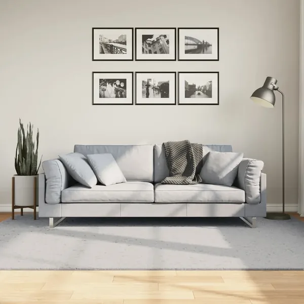 Tapis HUARTE à poils courts doux et lavable gris 160x230 cm