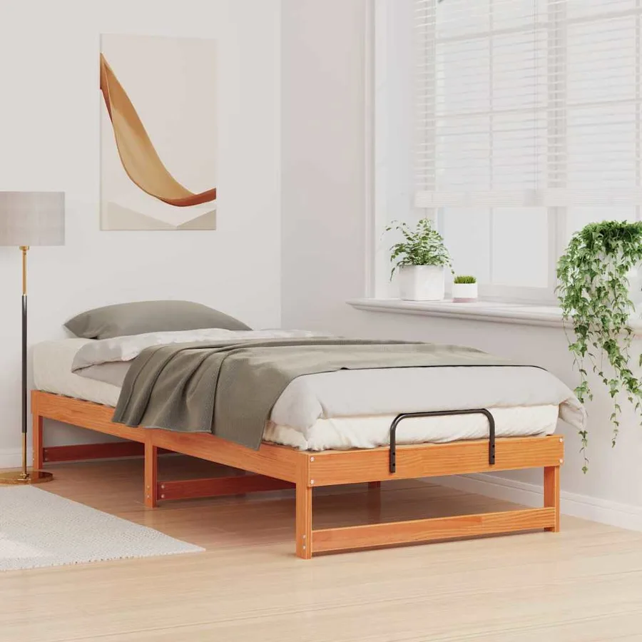 Cadre de lit Marron 90 x 220 cm Pin massif - 3