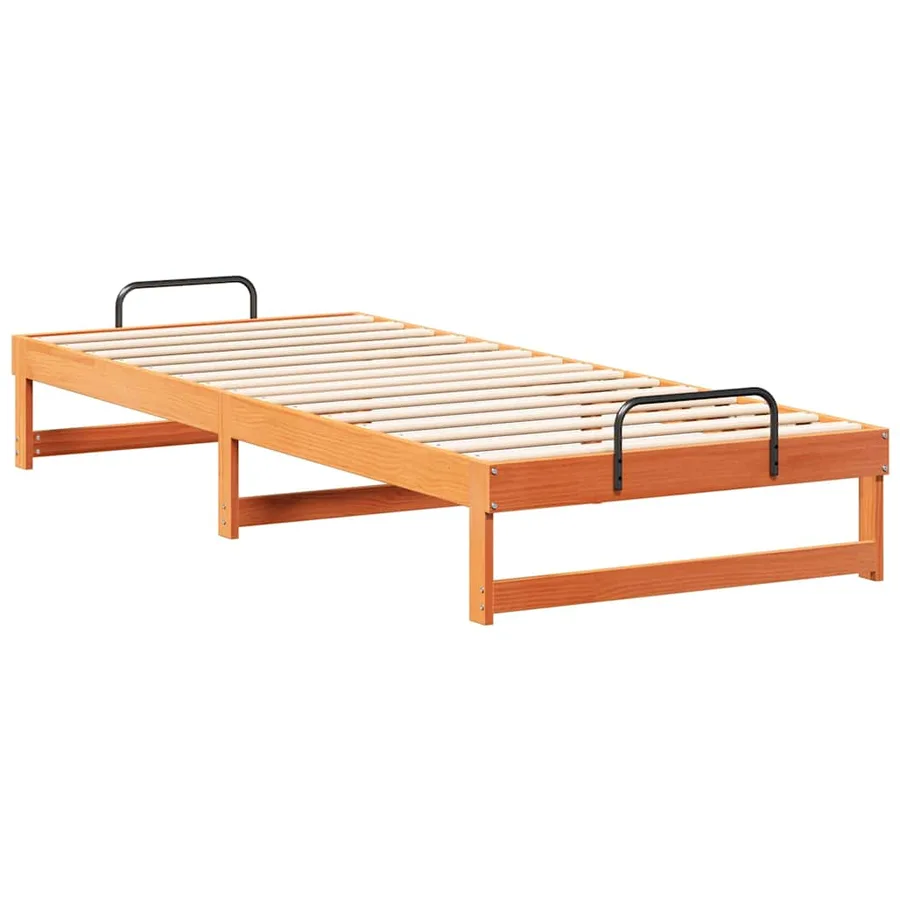 Cadre de lit Marron 90 x 220 cm Pin massif - 4