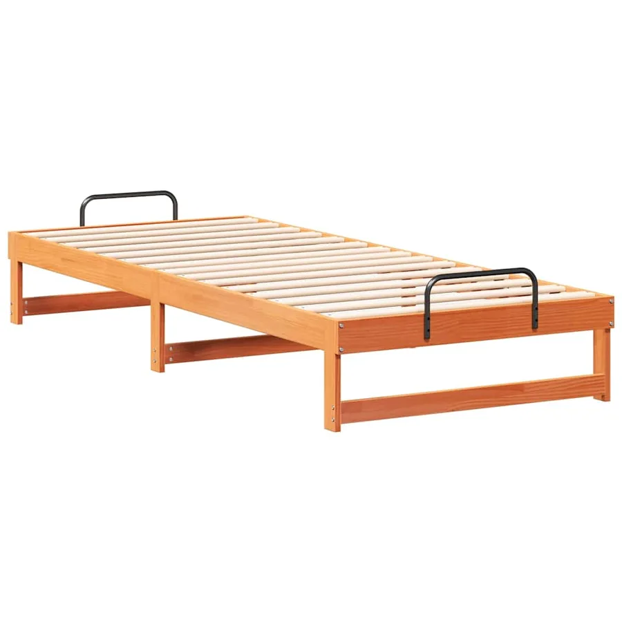 Cadre de lit Marron 90 x 220 cm Pin massif - 7