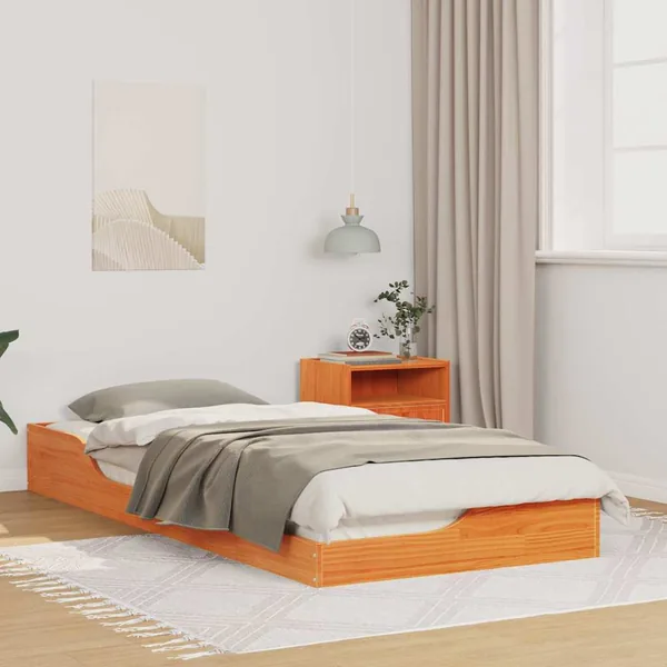 Cadre de lit Brun cire 100 x 210 cm Pin massif