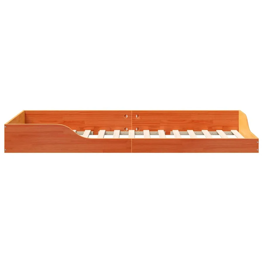 Cadre de lit Brun cire 100 x 210 cm Pin massif - 6