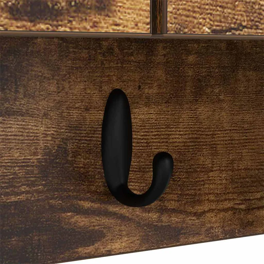 Porte-manteau mural avec étagère Chêne fumé 80 x 20 x 30 cm - 8