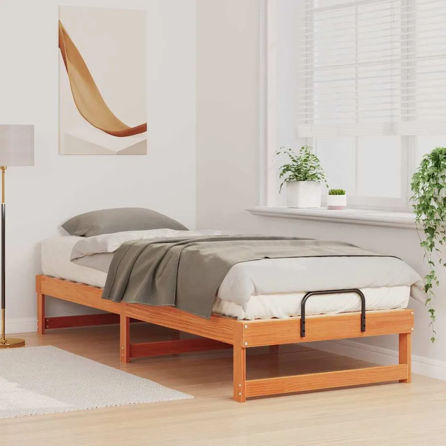 Cadre de lit Marron 80 x 210 cm Pin massif - 3