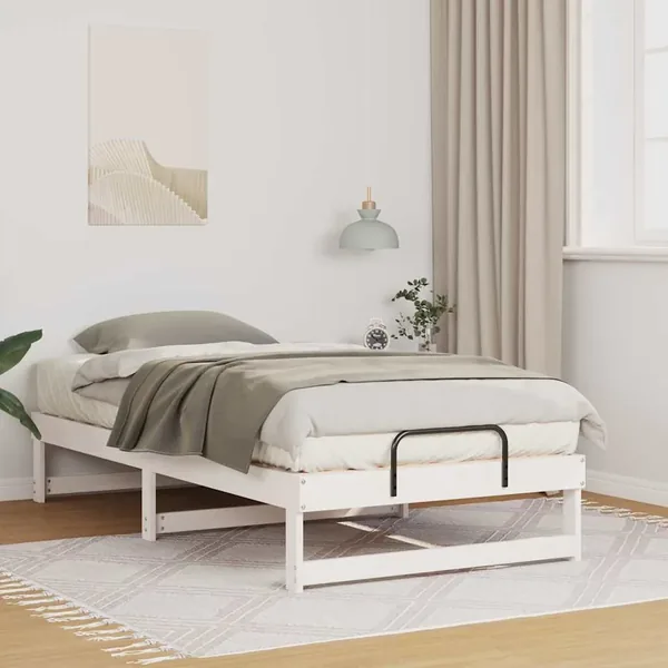 Cadre de lit Blanc 90 x 200 cm Pin massif