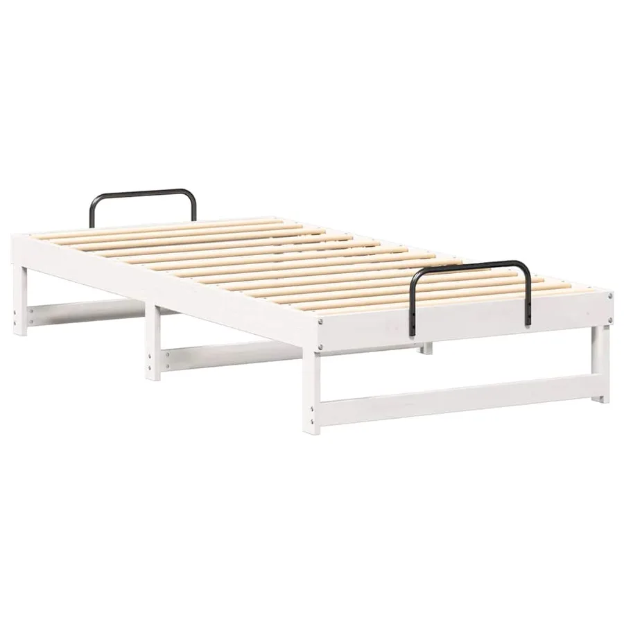 Cadre de lit Blanc 90 x 200 cm Pin massif - 4