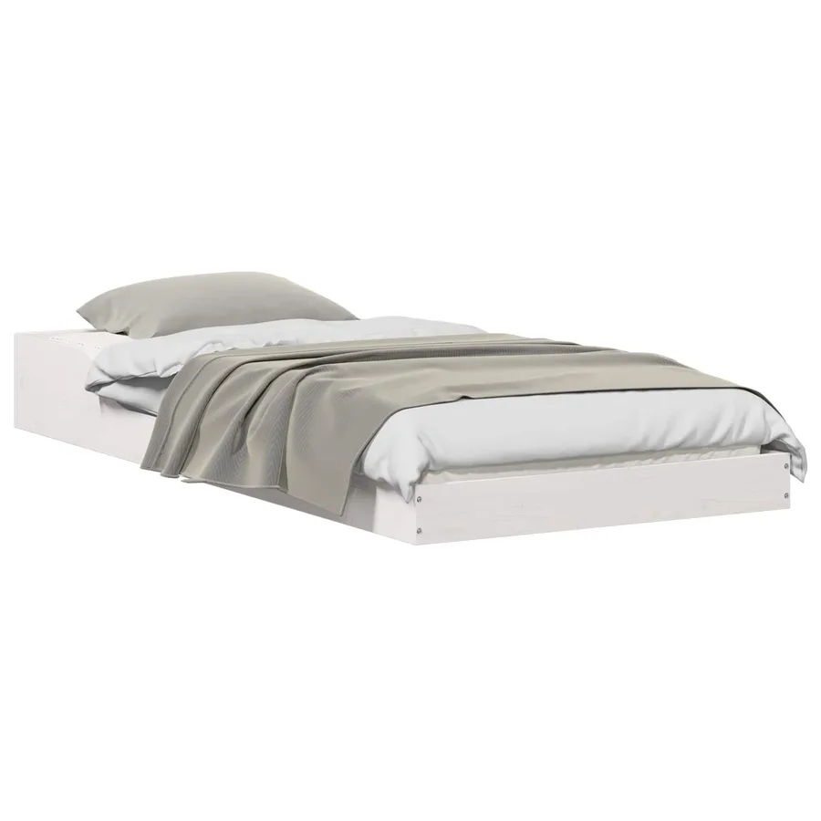 Cadre de lit Blanc 90 x 210 cm Pin massif - 2
