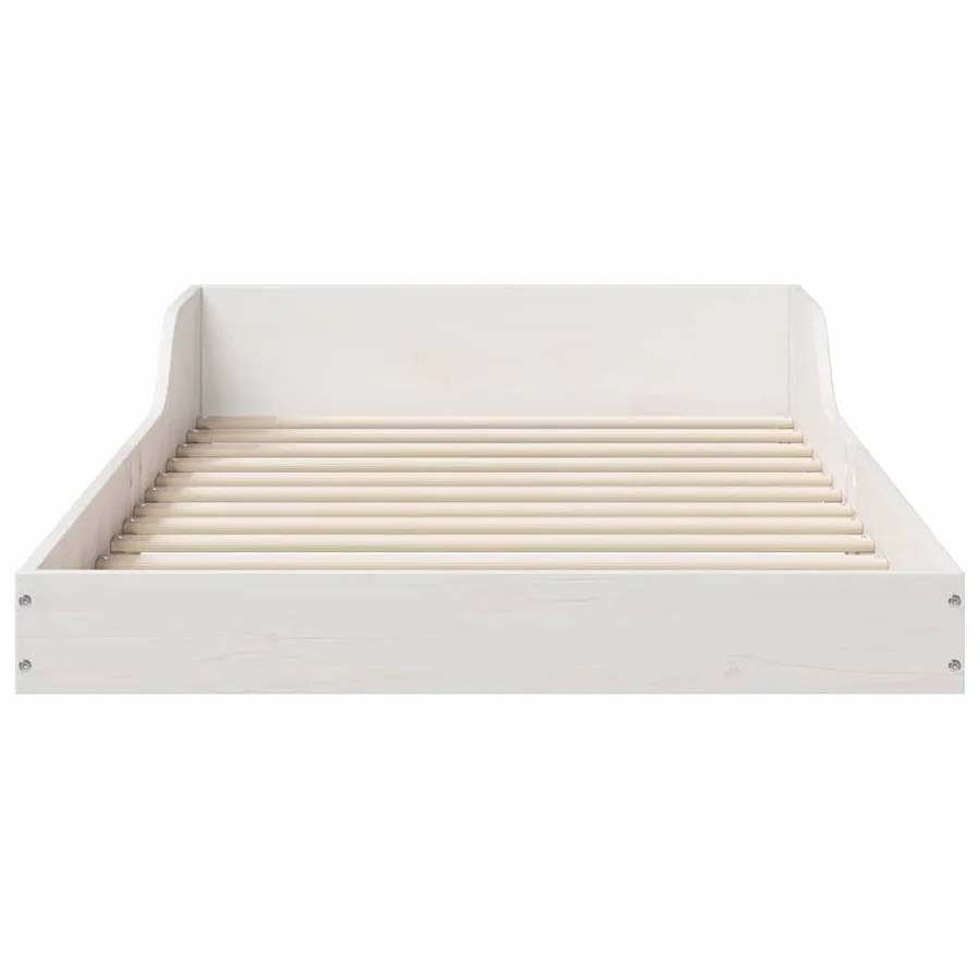 Cadre de lit Blanc 90 x 210 cm Pin massif - 5
