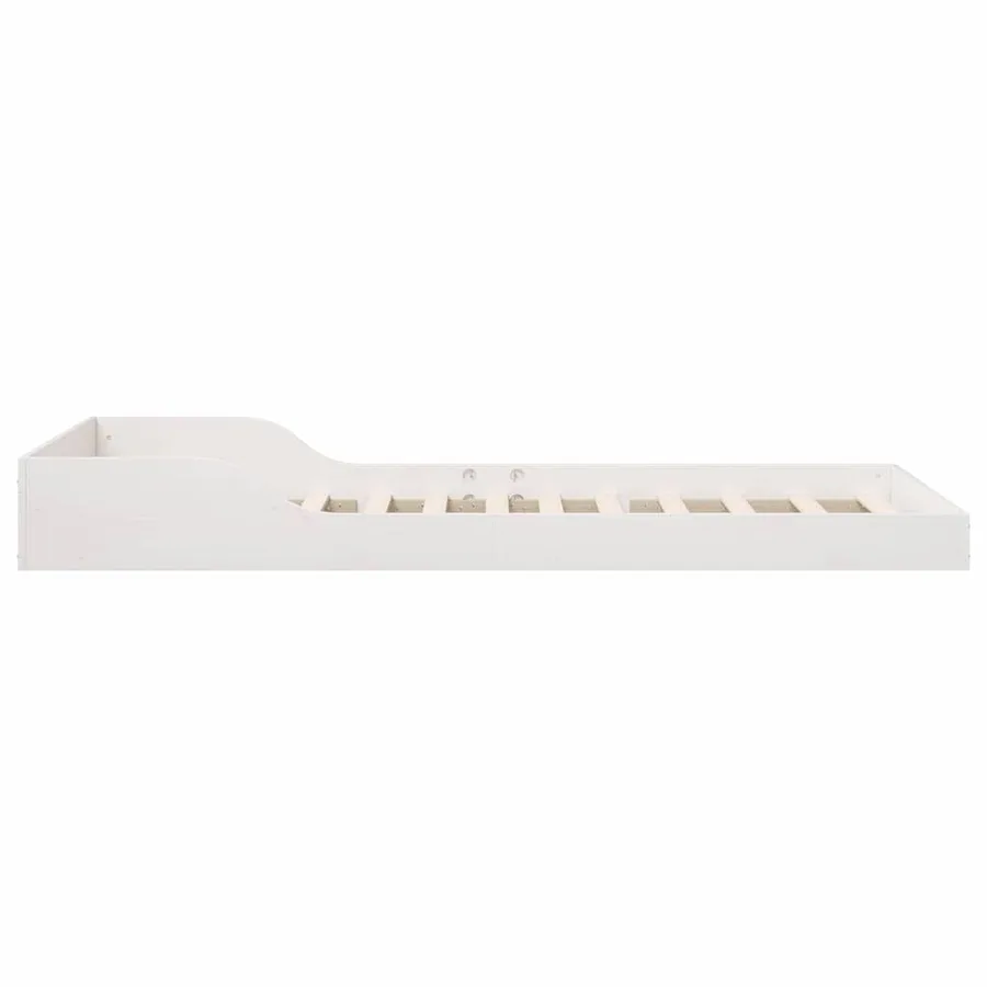 Cadre de lit Blanc 90 x 210 cm Pin massif - 6