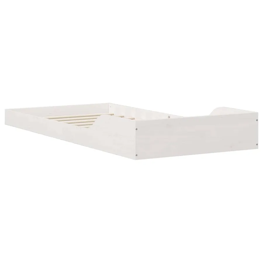 Cadre de lit Blanc 90 x 210 cm Pin massif - 7