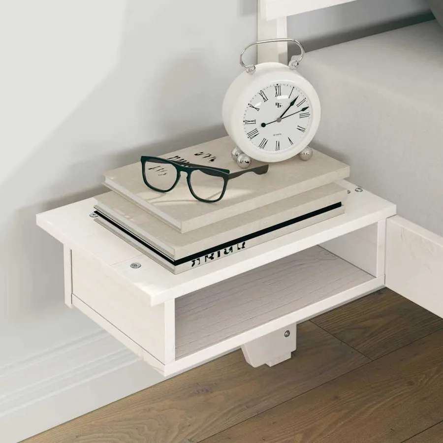 Cadre de lit avec tête de lit Blanc 135 x 190 cm Pin massif - 3