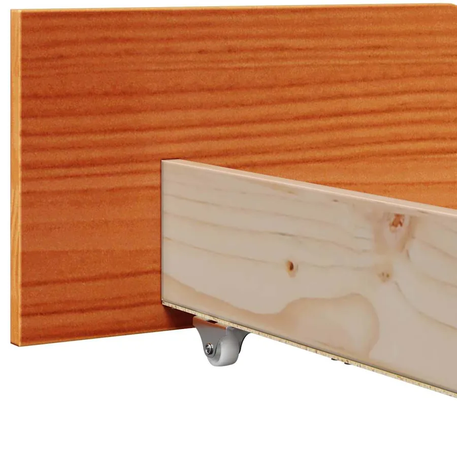 Cadre de lit avec tête de lit Brun cire 150 x 200 cm Pin massif - 12