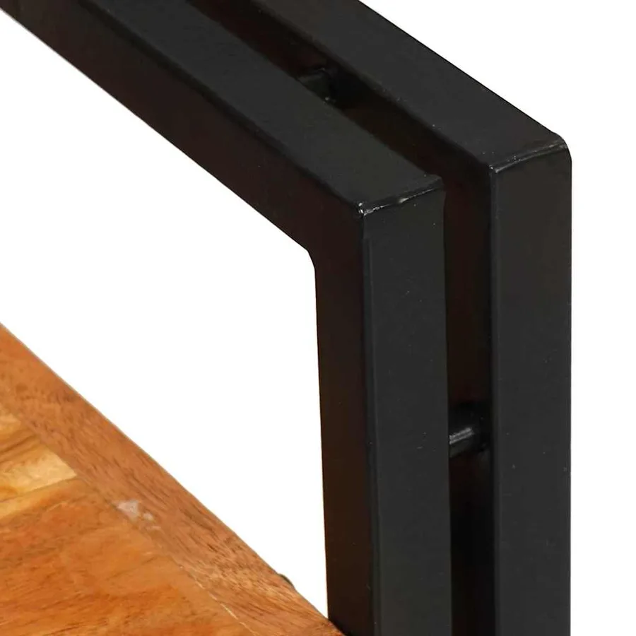 Table de chevet 2 pcs Marron et Noir Bois d'acacia massif - 8
