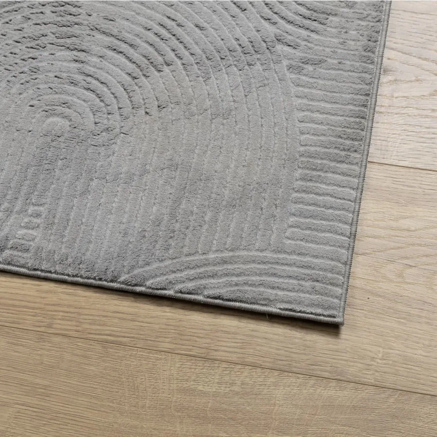Tapis IZA poils courts style scandinave gris 100x200 cm - 4