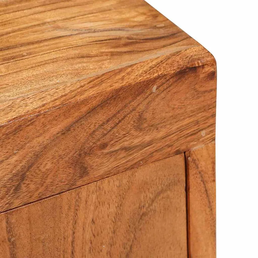 Table de chevet Marron 35 x 33 x 48 cm Bois d'acacia massif - 7