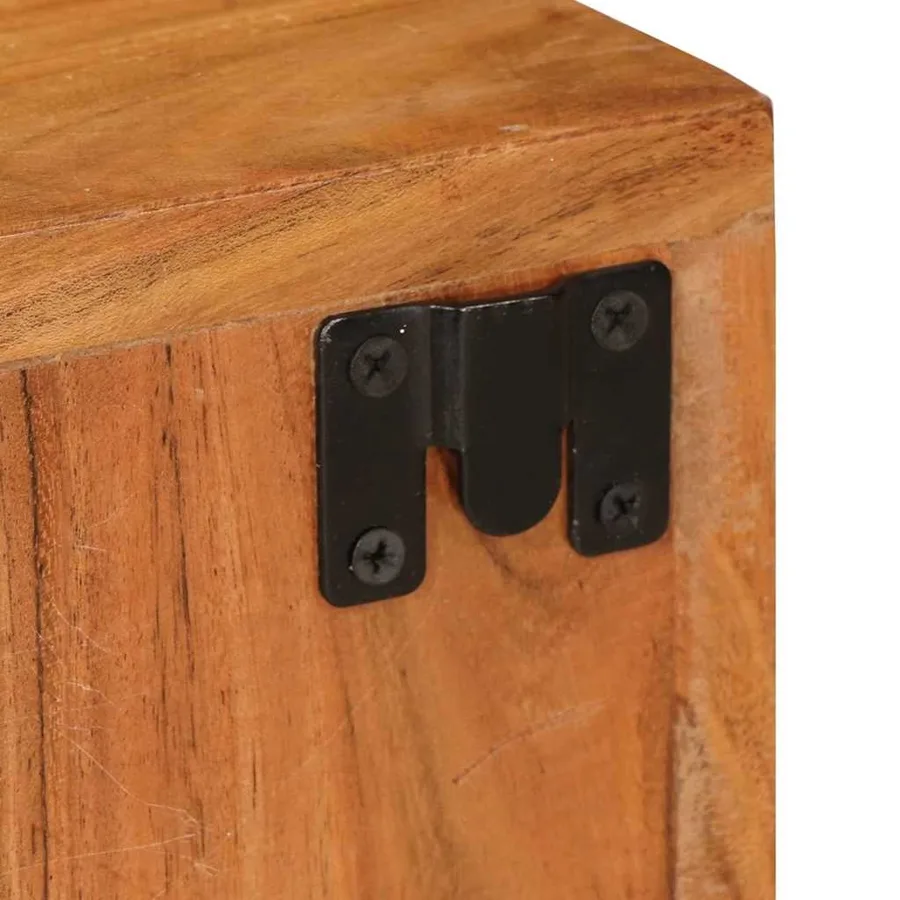 Table de chevet Marron 35 x 33 x 48 cm Bois d'acacia massif - 9