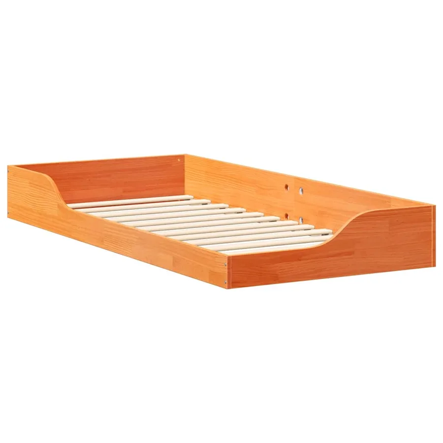 Cadre de lit Brun cire 80 x 200 cm Pin massif - 4
