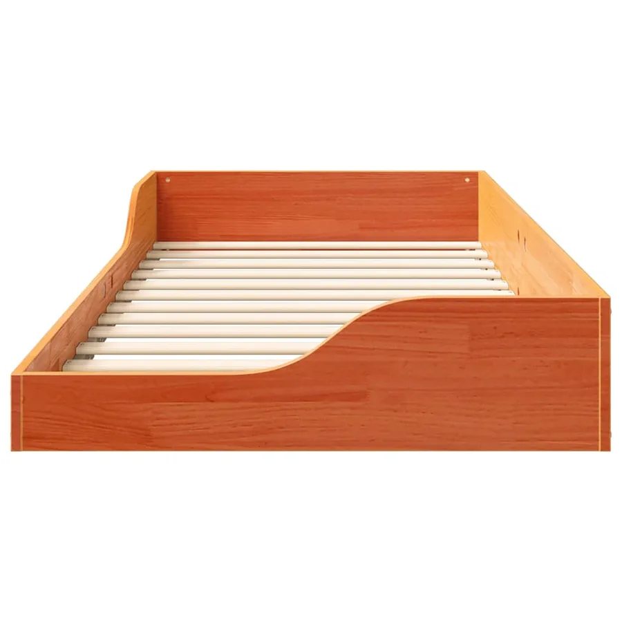 Cadre de lit Brun cire 80 x 200 cm Pin massif - 5