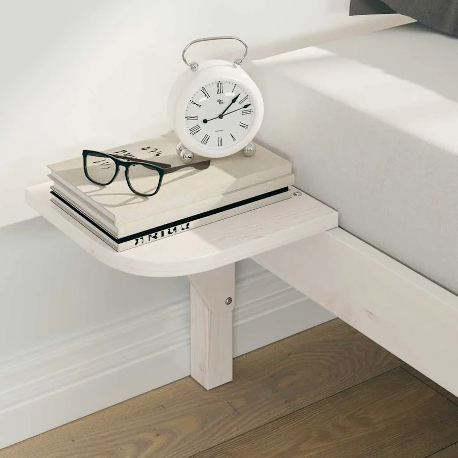 Cadre de lit avec tables de chevet Blanc 180 x 220 cm - 4