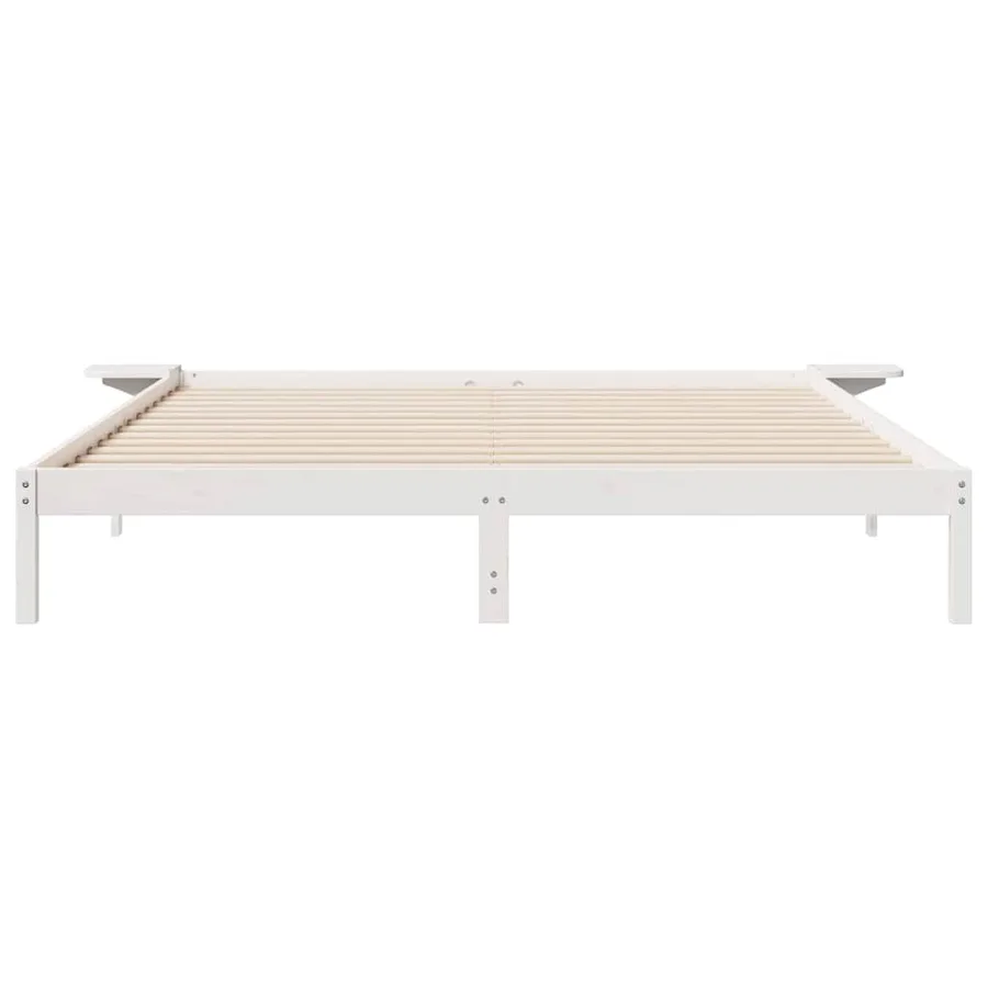 Cadre de lit avec tables de chevet Blanc 180 x 220 cm - 5