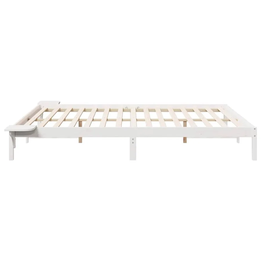 Cadre de lit avec tables de chevet Blanc 180 x 220 cm - 6