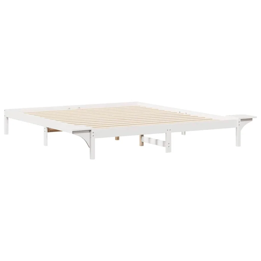 Cadre de lit avec tables de chevet Blanc 180 x 220 cm - 7