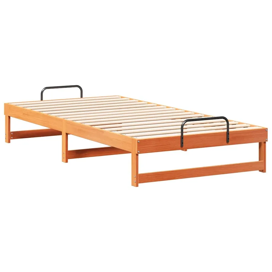 Cadre de lit Marron 100 x 200 cm Pin massif - 4