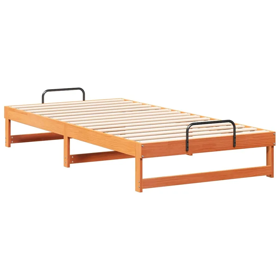 Cadre de lit Marron 100 x 200 cm Pin massif - 7