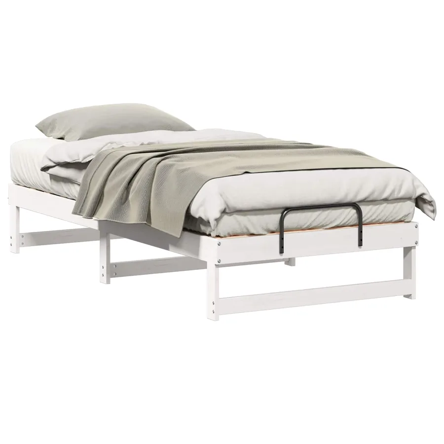 Cadre de lit Blanc 90 x 190 cm Pin massif - 2