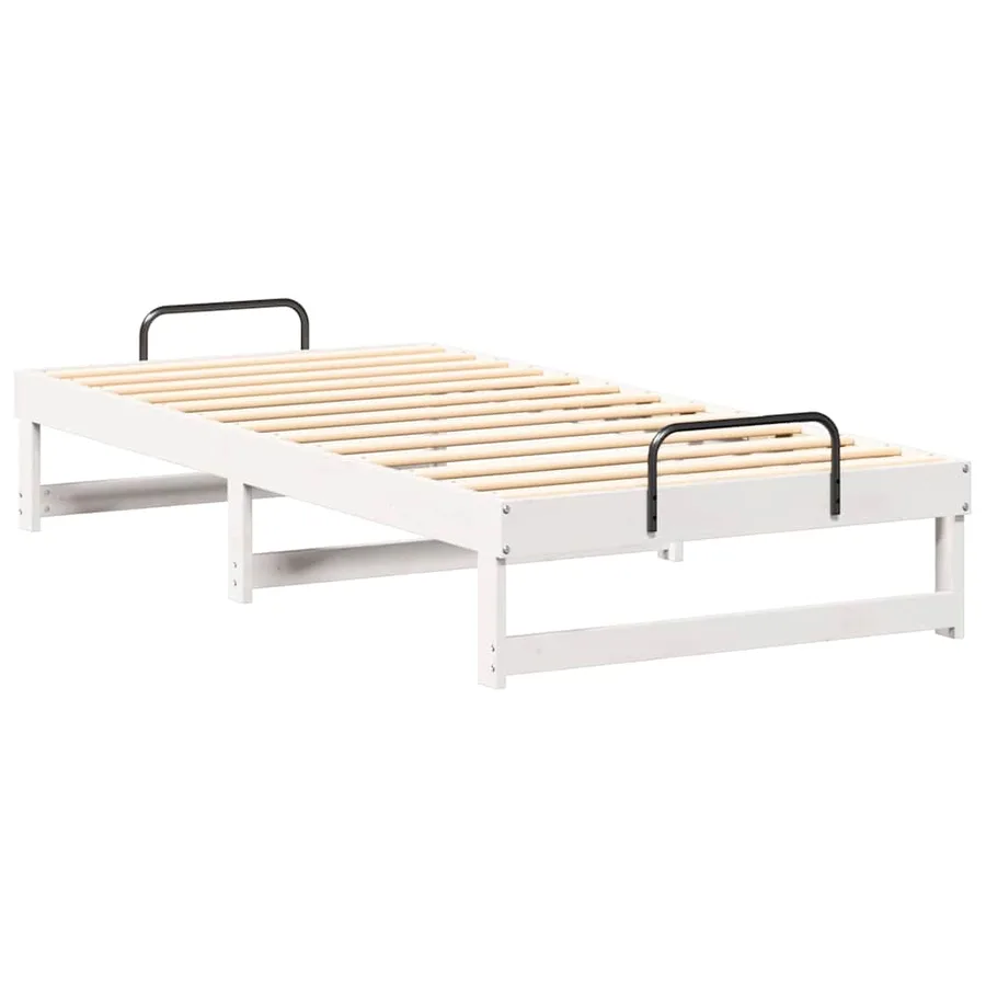 Cadre de lit Blanc 90 x 190 cm Pin massif - 7