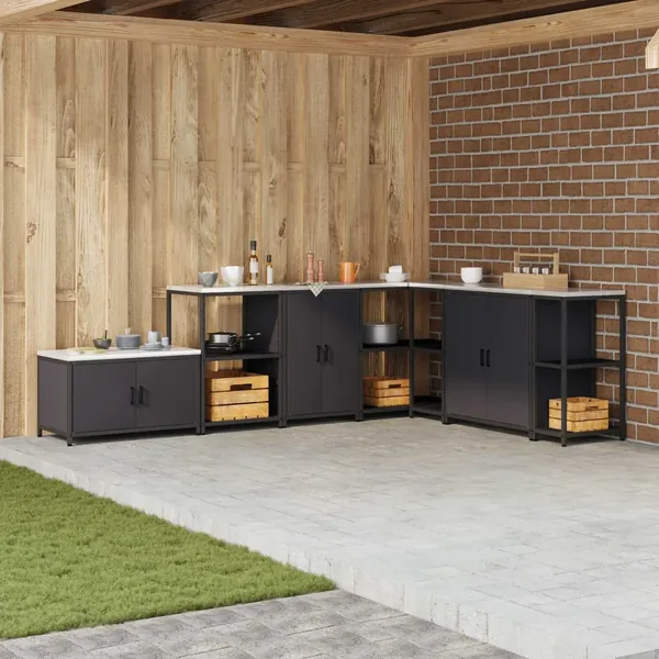 Rangement de cuisine HATTEM Noir 60 x 50 x 92 cm Acier