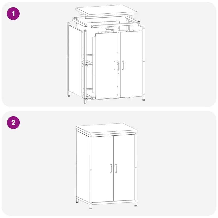 Rangement de cuisine HATTEM Noir 60 x 50 x 92 cm Acier - 14